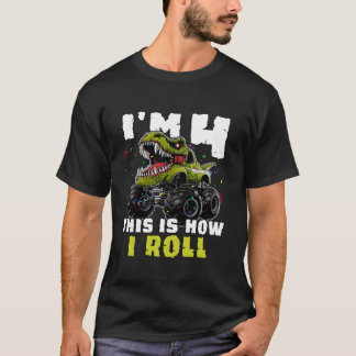 T-shirt 4Anniversaire Monster Camion Dinosaur Garçon Enfan