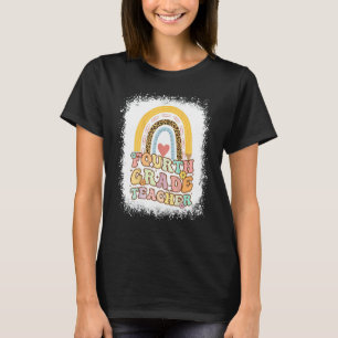 T-shirt 4E Année Arc-En-Ciel Bleu Retro Retour À L'École