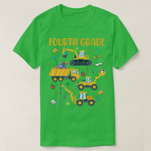 T-shirt 4e année Construction de camions de 4e année Retou (Design devant)