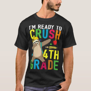 T-shirt 4e année Dabbing Sloth Retour à l'école fille