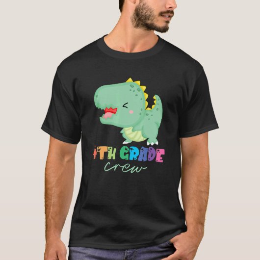 T-shirt 4e Année Équipe Cute Dinosaur Premier Jour De L'Éc (Devant)