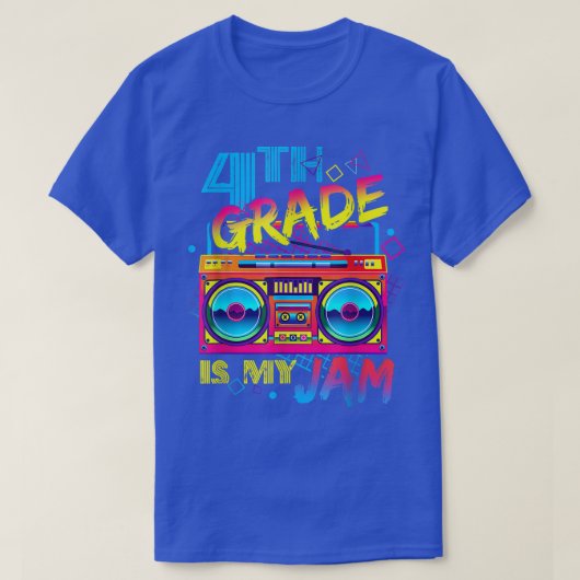 T-shirt 4e année est ma confiture Retro Radio Cassette ret (Design devant)