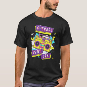 T-shirt 4e année est ma jam vintage 80s Boombox Étudiant T