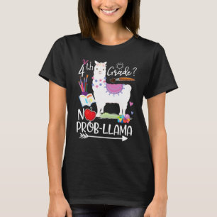 T-shirt 4e année Llama sans problème premier jour d'école