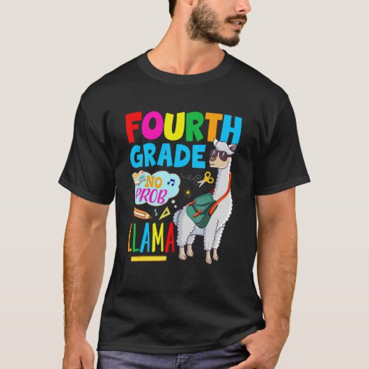T-shirt 4e année No Prob Llama 4e année Enseignant Stud (Devant)