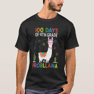 T-shirt 4e année No Prob Llama Enseignant 100e jour o