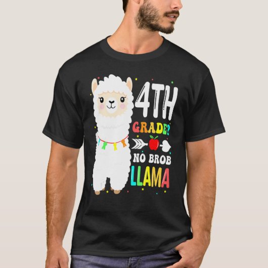 T-shirt 4e année No Prob Llama enseignant élève Premier jo (Devant)