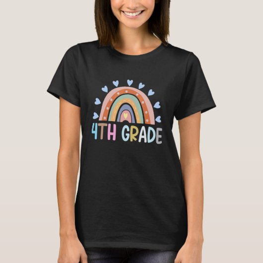 T-shirt 4e année Rainbow Girls Boys Teacher Team 4e G (Devant)