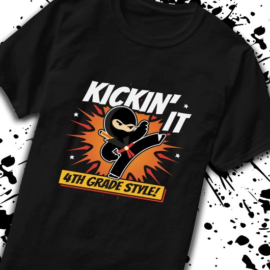 T-shirt 4e année - Retour à l'école - Ninja - 4e année