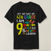 T-shirt 4e année Retour au premier jour de l'école Chemise (Design devant)