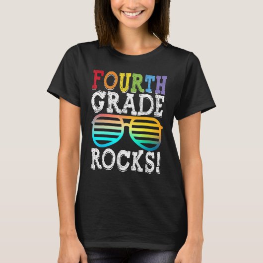T-shirt 4e année Rocks 4e année Squad Retour à l'école (Devant)
