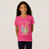 T-Shirt 4e année Squad Neon zoo sauvage Retour à l'école (Devant entier)