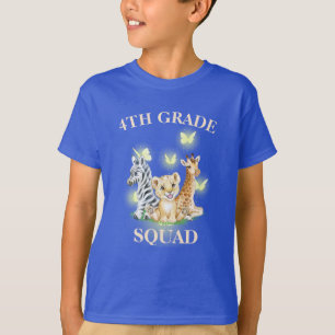 T-shirt 4e année Squad Neon zoo sauvage Retour à l'école