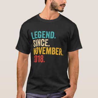 T-shirt 4e anniversaire 4 ans légende depuis le 20 novembr