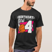 T-shirt 4e anniversaire Basketball Anniversaire 4 ans fill (Devant)