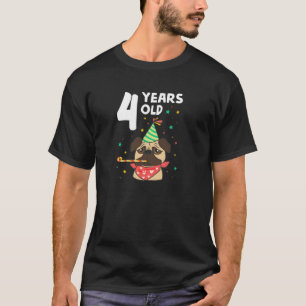 T-shirt 4e anniversaire Carlin Amoureux des chiens fête 4
