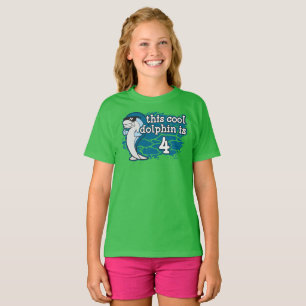 T-shirt 4e anniversaire de l'enfant Ce dauphin Cool est qu