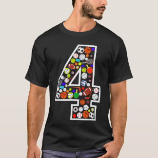 T-shirt 4e anniversaire de sport grand numéro quatre garço