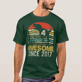 T-shirt 4e anniversaire Dinosaur 4 ans Garçon Enfants stup