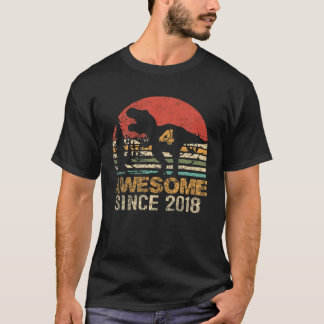 T-shirt 4E Anniversaire Dinosaure T Rex 4 Anniversaire Éto