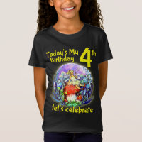 4e anniversaire Fée Jaune dans Champignons Motif