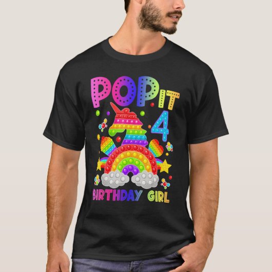 T-shirt 4e anniversaire Fidget Jouet Pop It Anniversaire F (Devant)