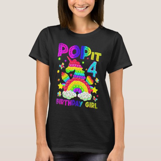 T-shirt 4e anniversaire Fidget Jouet Pop It Anniversaire F (Devant)