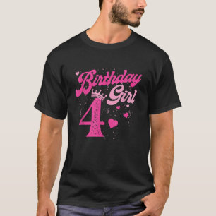 T-shirt 4e anniversaire fille Couronne 4 ans Anniversaire