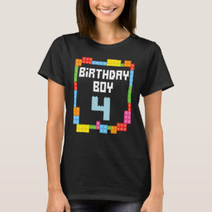 T-shirt 4e anniversaire Garçon maître constructeur 4 ans b