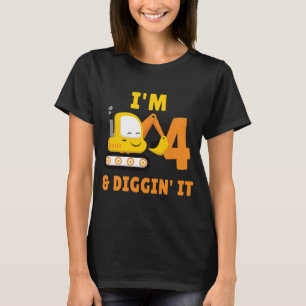 T-shirt 4e anniversaire J'ai 4 ans et je creuse la fête