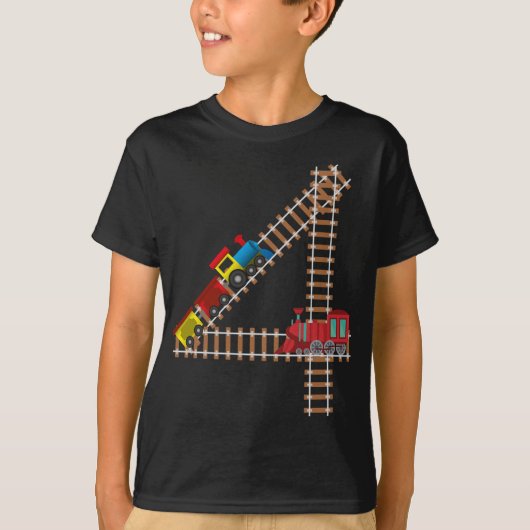 T-shirt 4e anniversaire Train 4 ans Garçons Enfants Cadeau (Devant)