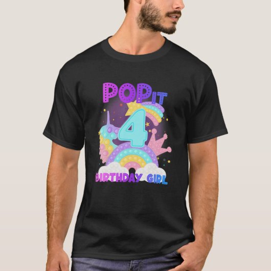 T-shirt 4E Anniversaire Unicorn Fidget Pop It Anniversaire (Devant)