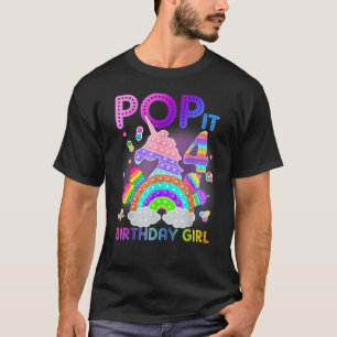 T-shirt 4e anniversaire Unicorn Fidget Pop It Birthday Gir