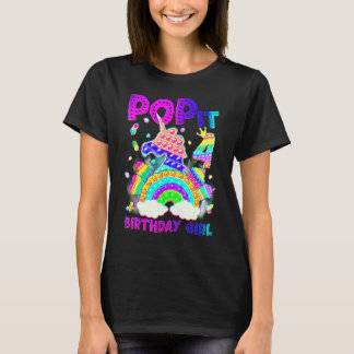 T-shirt 4e anniversaire Unicorn Fidget Pop It Birthday Gir