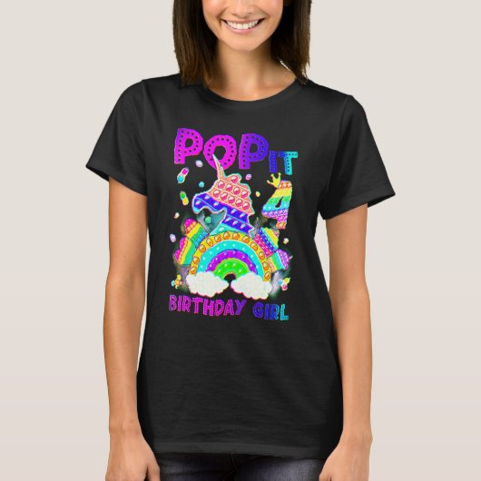 T-shirt 4e anniversaire Unicorn Fidget Pop It Birthday Gir (Devant)