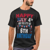 T-shirt 4e Et oui c'est mon 6e anniversaire patrioti améri (Devant)