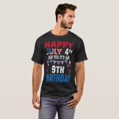 T-shirt 4e Et oui c'est mon 9e anniversaire patrioti améri (Devant entier)