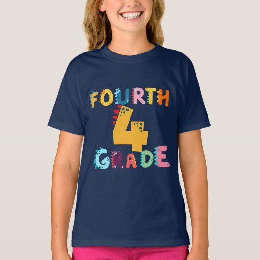 T-shirt 4e GRADE Dino Squad garçons Filles professeur B2S (Devant)