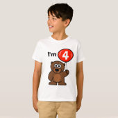 T-shirt 4ème chemise d'anniversaire d'enfants pour (Devant entier)