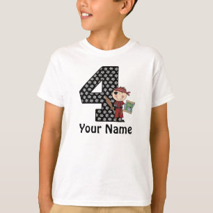 T-shirt 4ème Chemise personnalisée par pirate de garçon
