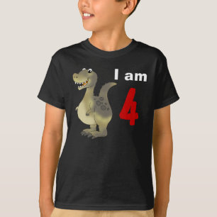 T-shirt 4ème idée de cadeau de dinosaure d'anniversaire