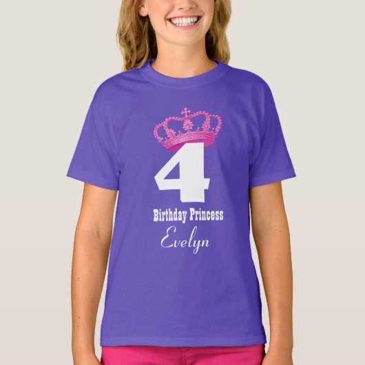 T-shirt 4ème Princesse royale Pink Crown de fille (Devant)