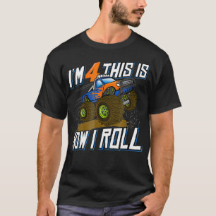 T-shirt 4th Birthday Monster Truck Boys Im 4 This is How I