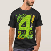 T-shirt 4th Birthday Snake Lizard Reptile 4 Year Old Party (Devant)