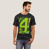 T-shirt 4th Birthday Snake Lizard Reptile 4 Year Old Party (Devant entier)