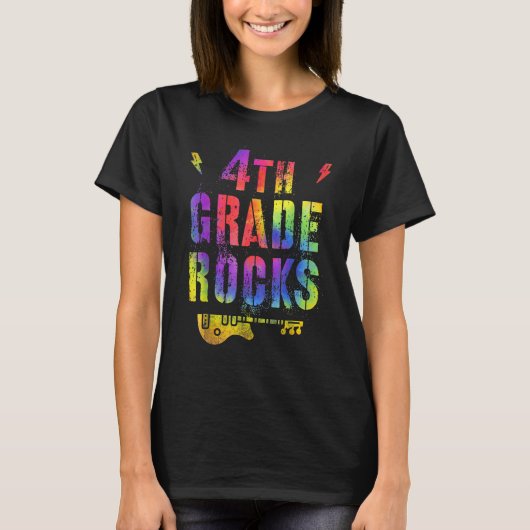 T-shirt 4th Fourth Grade Rocks Tie Dye Back To School Teac (Devant)
