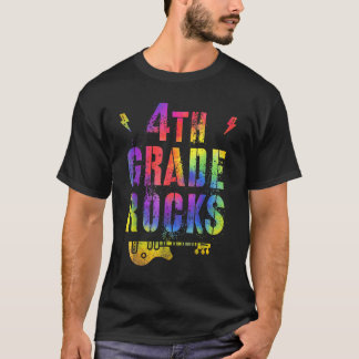 T-shirt 4th Fourth Grade Rocks Tie Dye Back To School Teac