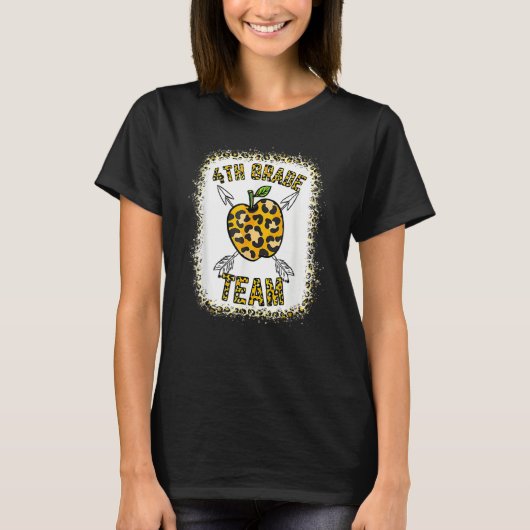 T-shirt 4th Fourth Grade Team Leopard Teacher Student Back (Devant)