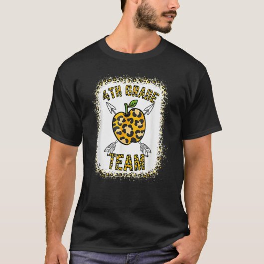 T-shirt 4th Fourth Grade Team Leopard Teacher Student Back (Devant)