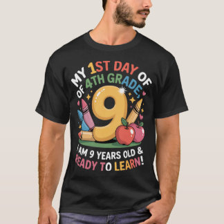 T-shirt 4th Grade Back to First Day of School Boys Girl v
